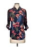 Tommy Bahama Floral Blue 3/4 Sleeve Blouse Size P (petite) - photo 1