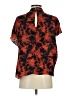 Caballero Print Red Short Sleeve Blouse Size S - photo 2
