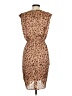 Express 100% Polyester Animal Print Brown Cocktail Dress Size S - photo 2