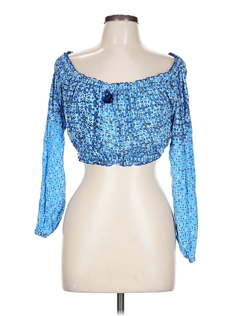 Pre-owned Poupette St Barth 3/4 Sleeve Blouse In Blue