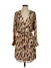Three Eighty Two 100% Polyester Print Brown Casual Dress Size S - photo 1