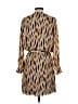Three Eighty Two 100% Polyester Print Brown Casual Dress Size S - photo 2