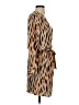 Three Eighty Two 100% Polyester Print Brown Casual Dress Size S - photo 4