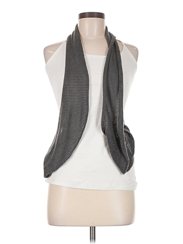 Pre-owned Knitted & Knotted Cardigan Sweater In Gray