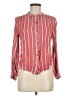 Gap 100% Viscose Stripes Red Long Sleeve Blouse Size M - photo 1
