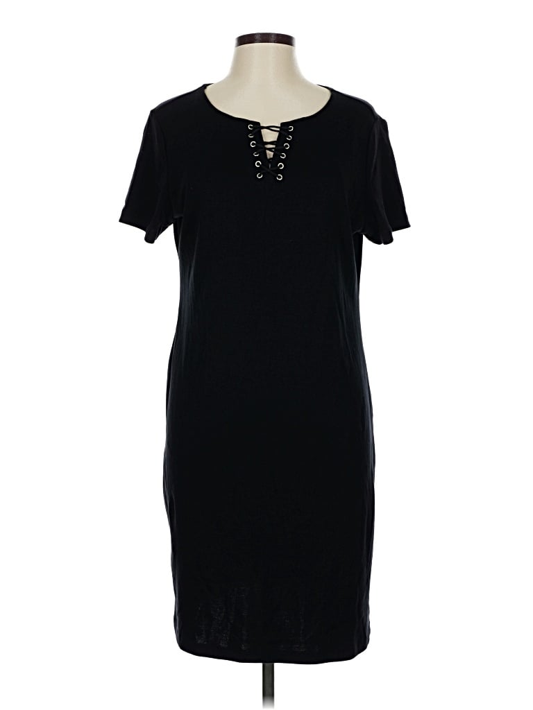 Pre-owned Karen Scott Sport Casual Dress In Black