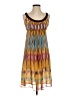 Tory Burch 100% Silk Graphic Brown Casual Dress Size 2 - photo 1