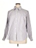 Foxcroft 100% Polyester Stripes Purple Long Sleeve Blouse Size 16W - photo 1