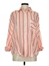 Fred David Stripes Orange 3/4 Sleeve Blouse Size M - photo 1
