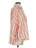Fred David Stripes Orange 3/4 Sleeve Blouse Size M - photo 4