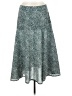 Polly 100% Polyester Print Teal Casual Skirt Size 10 - photo 1