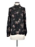 Just Fab 100% Polyester Floral Black Long Sleeve Blouse Size XS - photo 1