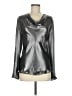DioMi 100% Polyester Metallic Silver Long Sleeve Blouse Size M - photo 1