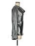 DioMi 100% Polyester Metallic Silver Long Sleeve Blouse Size M - photo 4