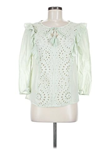 Kaari Blue 3/4 Sleeve Blouse (view 1)