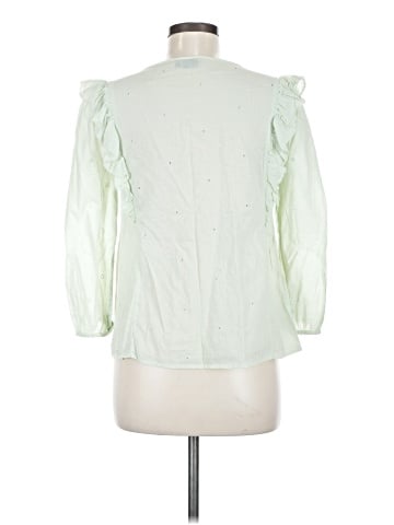 Kaari Blue 3/4 Sleeve Blouse (view 2)