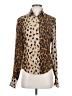 Lorenzini Animal Print Brown Long Sleeve Blouse Size 2 - photo 1