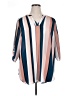 Worthington 100% Polyester Stripes Pink 3/4 Sleeve Blouse Size 1X - photo 1