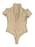 NAANAA 100% Polyester Solid Tan Bodysuit Size 12 - photo 2