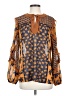 CAbi 100% Polyester Floral Graphic Brown Long Sleeve Blouse Size XS - photo 1