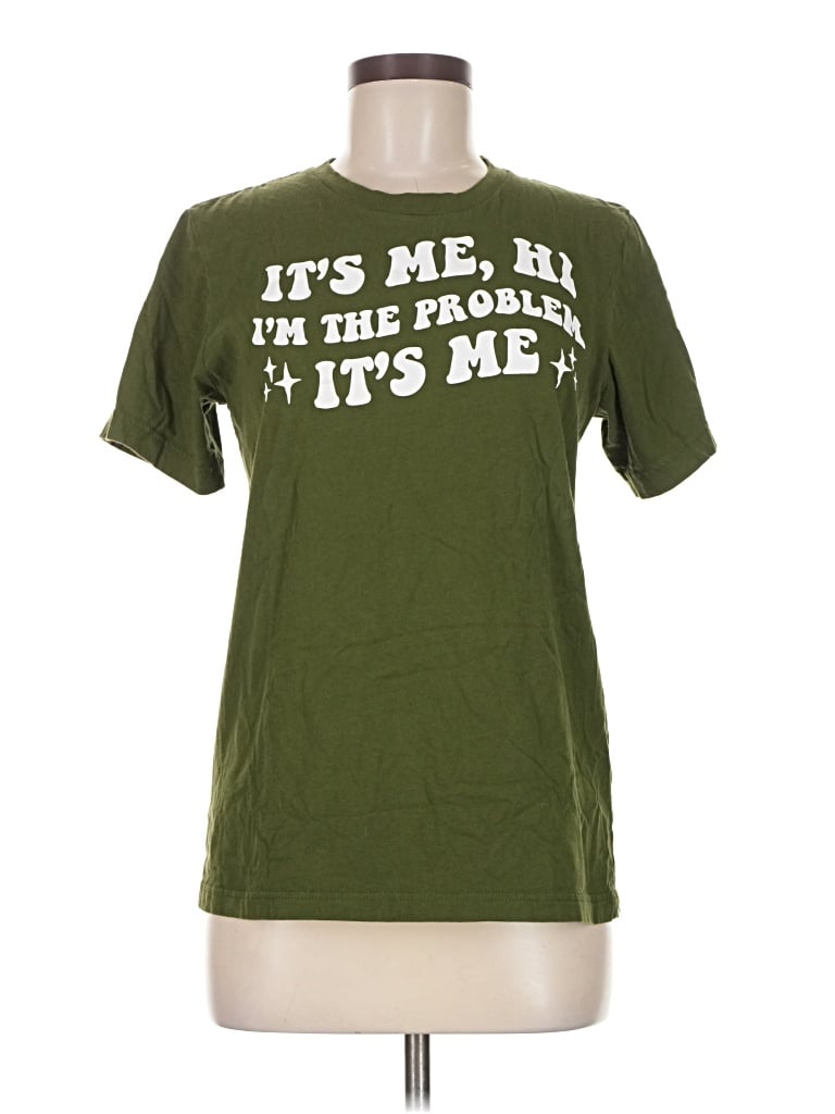 Pre-owned Canvas Short Sleeve T-shirt In Green