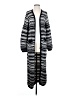 Feller Aztec Or Tribal Print Fair Isle Stripes Black Cardigan Size S - photo 1