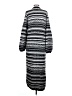Feller Aztec Or Tribal Print Fair Isle Stripes Black Cardigan Size S - photo 2