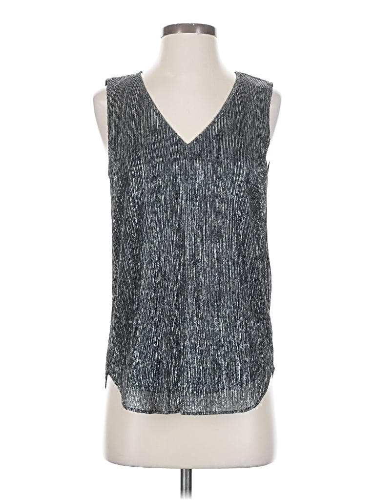 Banana Republic Sleeveless Blouse In Silver