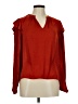 Calligraphie 100% Polyester Red Long Sleeve Blouse Size M - photo 1