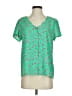 Staccato 100% Polyester Floral Green Short Sleeve Blouse Size S - photo 1
