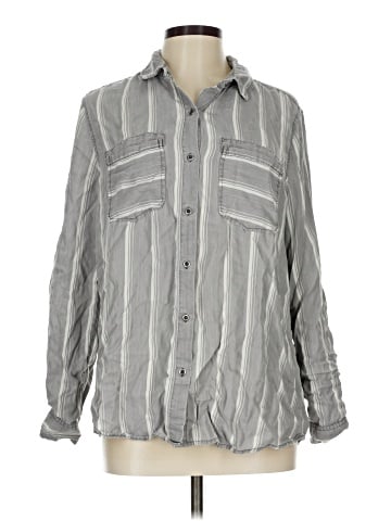 Pure Navy Long Sleeve Button-Down Shirt (view 1)