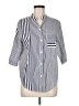 Unbranded Stripes Blue 3/4 Sleeve Button-Down Shirt Size M - photo 1