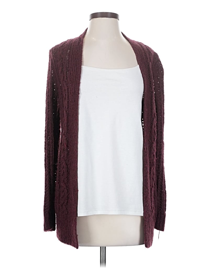 Pre-owned Hollister Cardigan Sweater In Burgundy