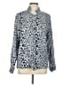 Ecowish 100% Viscose Animal Print Silver Long Sleeve Blouse Size L - photo 1