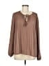 DR2 100% Polyester Brown Long Sleeve Blouse Size M - photo 1