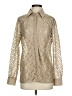 Worth New York 100% Polyester Metallic Gold Tan Long Sleeve Blouse Size 2 - 4 - photo 1