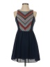 My Michelle 100% Polyester Chevron-herringbone Blue Cocktail Dress Size 0 - photo 1