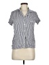 Splendid Stripes Silver Short Sleeve Blouse Size M - photo 1