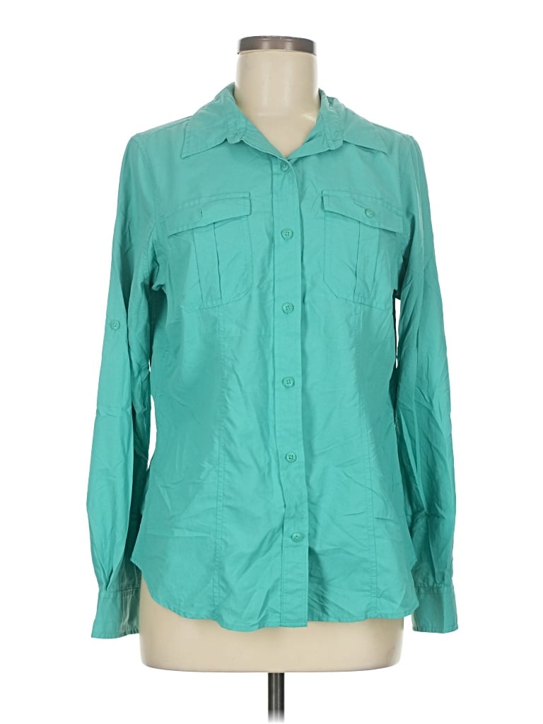 Pre-owned Duluth Trading Co. Long Sleeve Polo Shirt In Blue