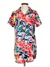 Shein 100% Polyester Tropical Red Short Sleeve Blouse Size 4 - photo 1