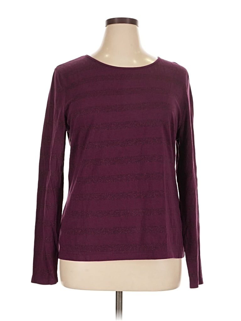 Pre-owned Talbots Outlet Long Sleeve T-shirt In Burgundy