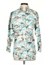 Cherokee Print Teal Long Sleeve Button-Down Shirt Size S - photo 1