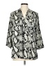 Allison Joy Animal Print Silver 3/4 Sleeve Blouse Size L - photo 1