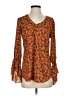 CAbi 100% Polyester Orange Long Sleeve Blouse Size XS - photo 1