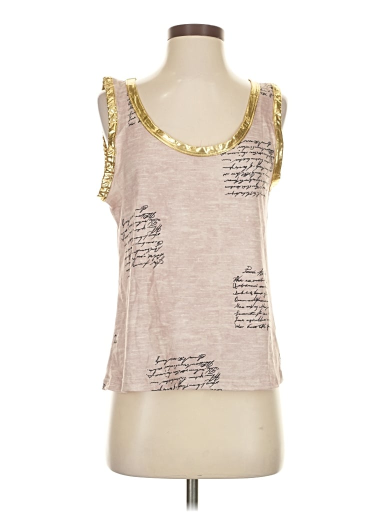 Pre-owned Chicme Tank Top Gold Strapless Neckline Tops