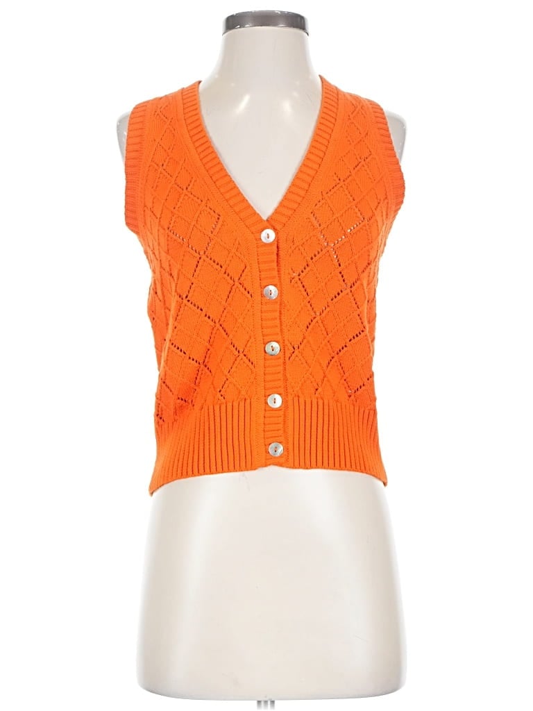 Pre-owned Feller Sweater Vest In Orange