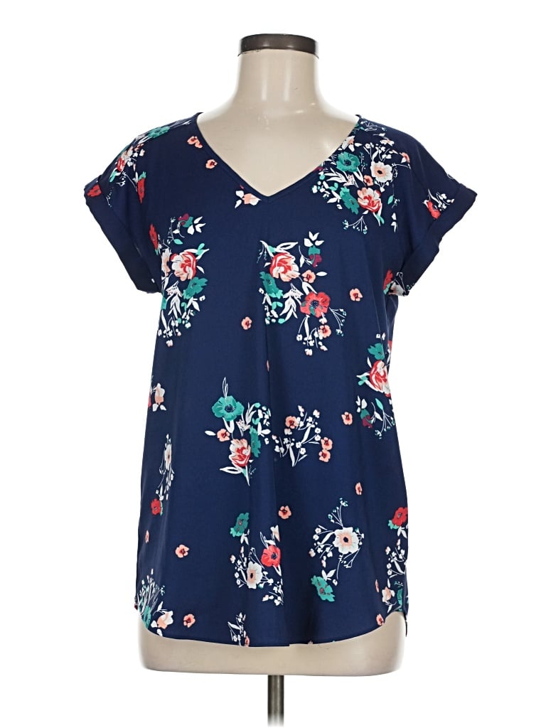 Pre-owned Express Outlet Short Sleeve T-shirt In Blue