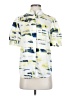 DKNY 100% Polyester Print Blue Short Sleeve Blouse Size XS - photo 1