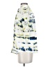 DKNY 100% Polyester Print Blue Short Sleeve Blouse Size XS - photo 5