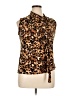 Fleurette Animal Print Brown Sleeveless Blouse Size XL - photo 1